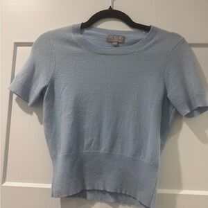 J.Crew 100% Cashmere Light Blue Cropped Cap Sleeve Sweater – XS